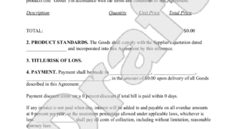 Supply Agreement Template